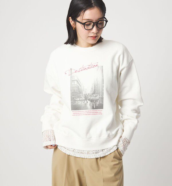 UNITED ARROWS green label relaxing「【WEB限定】＜at ease＞フォト プリント スウェット プルオーバー」|スウェット・ジャージ|