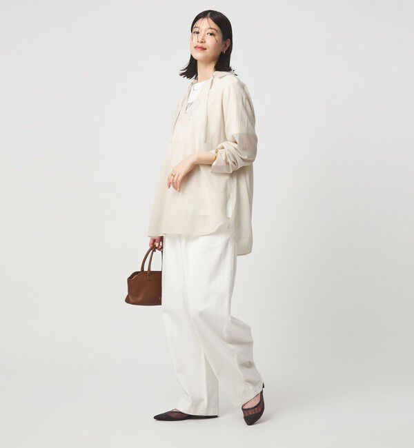 UNITED ARROWS green label relaxing「【WEB限定】＜at ease＞シアー スキッパー シャツ」|シャツ・ブラウス|
