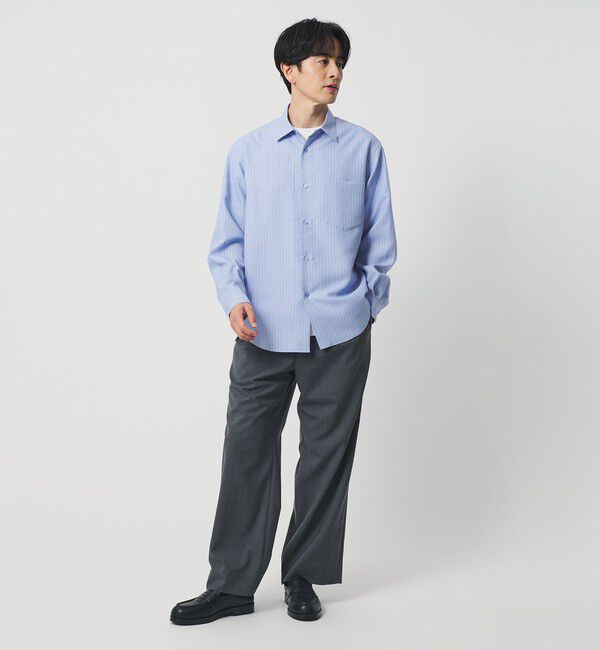 BEAUTY&YOUTH UNITED ARROWS「ライト リネンタッチ ストライプ レギュラー シャツ FORM TAPERD型」|シャツ・ブラウス|