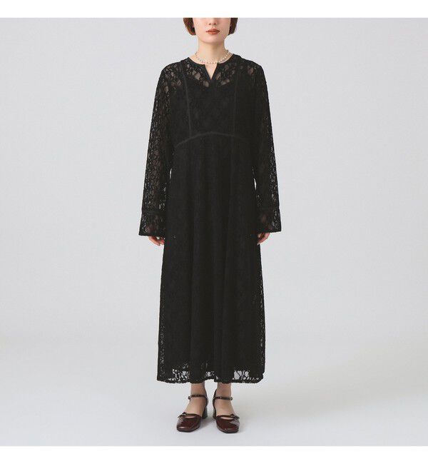 Ray BEAMS 「レース キーネック ワンピース」|ワンピース|