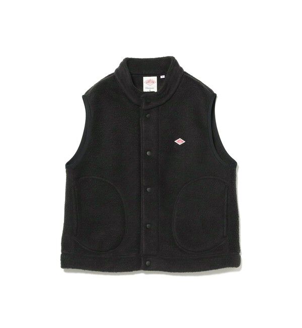 Ray BEAMS 「DANTON / DOUBLE FACE BOA STAND COLLAR」|ベスト・ジレ|090_BLACK