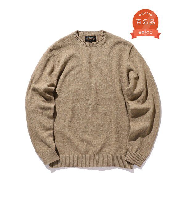 BEAMS PLUS「Crew LilyYarn 7G」|ニット・セーター|BROWN