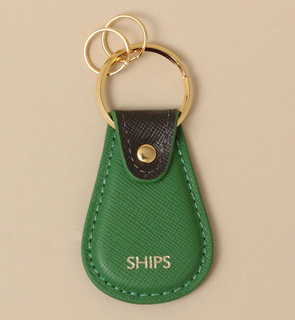 SHIPS「【WEB限定】SHIPS: 【SAFFIANO LEATHER】 2トーン キーホルダー」|その他|ダークグレー