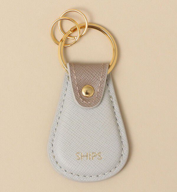 SHIPS「【WEB限定】SHIPS: 【SAFFIANO LEATHER】 2トーン キーホルダー」|その他|ベージュ