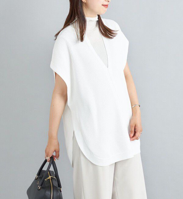 SHIPS for women「〈手洗い可能〉裾ラウンドVネックベスト◇」|ベスト・ジレ|