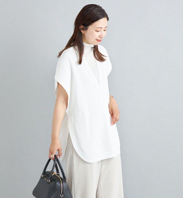 SHIPS for women「〈手洗い可能〉裾ラウンドVネックベスト◇」|ベスト・ジレ|