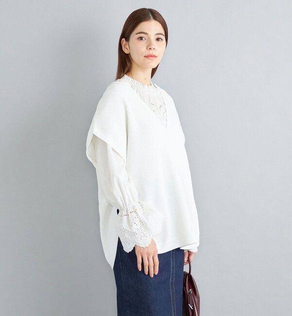 SHIPS for women「〈手洗い可能〉裾ラウンドVネックベスト◇」|ベスト・ジレ|