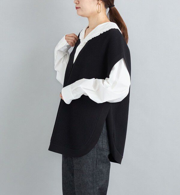 SHIPS for women「〈手洗い可能〉裾ラウンドVネックベスト◇」|ベスト・ジレ|