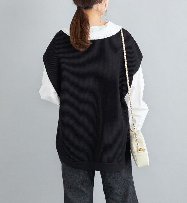 SHIPS for women「〈手洗い可能〉裾ラウンドVネックベスト◇」|ベスト・ジレ|