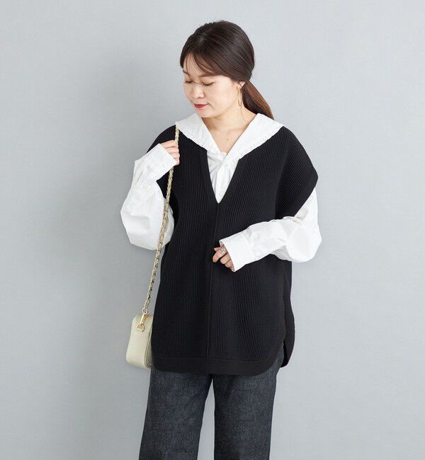 SHIPS for women「〈手洗い可能〉裾ラウンドVネックベスト◇」|ベスト・ジレ|