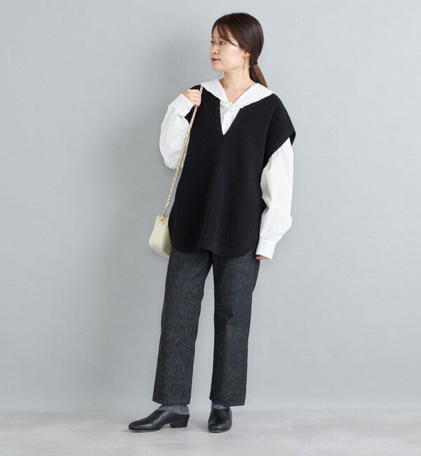 SHIPS for women「〈手洗い可能〉裾ラウンドVネックベスト◇」|ベスト・ジレ|