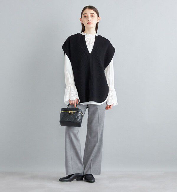SHIPS for women「〈手洗い可能〉裾ラウンドVネックベスト◇」|ベスト・ジレ|
