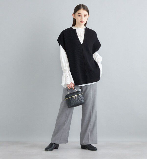 SHIPS for women「〈手洗い可能〉裾ラウンドVネックベスト◇」|ベスト・ジレ|