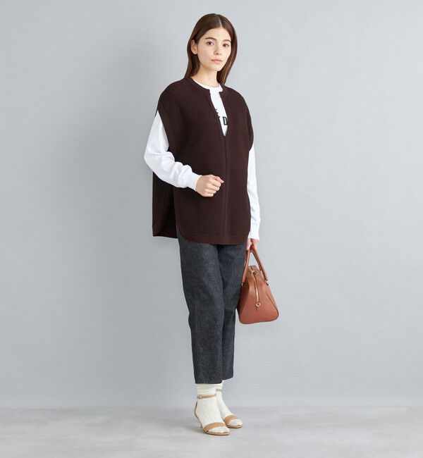SHIPS for women「〈手洗い可能〉裾ラウンドVネックベスト◇」|ベスト・ジレ|