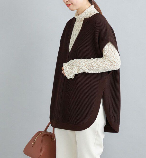 SHIPS for women「〈手洗い可能〉裾ラウンドVネックベスト◇」|ベスト・ジレ|