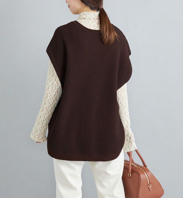 SHIPS for women「〈手洗い可能〉裾ラウンドVネックベスト◇」|ベスト・ジレ|