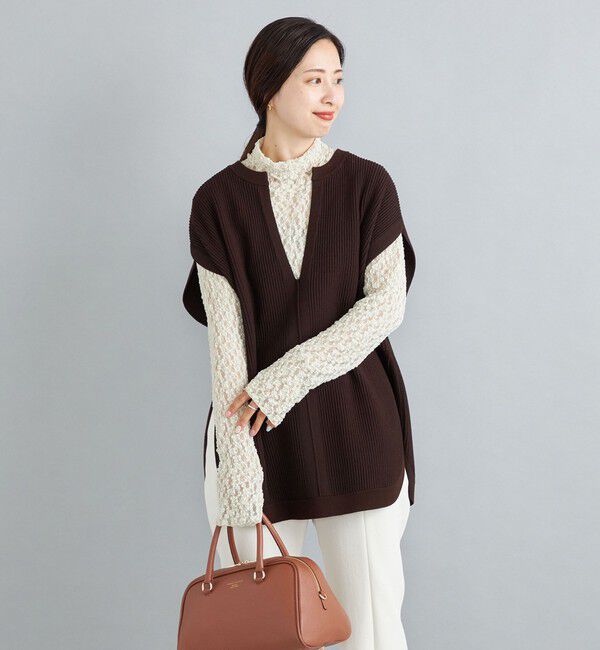 SHIPS for women「〈手洗い可能〉裾ラウンドVネックベスト◇」|ベスト・ジレ|