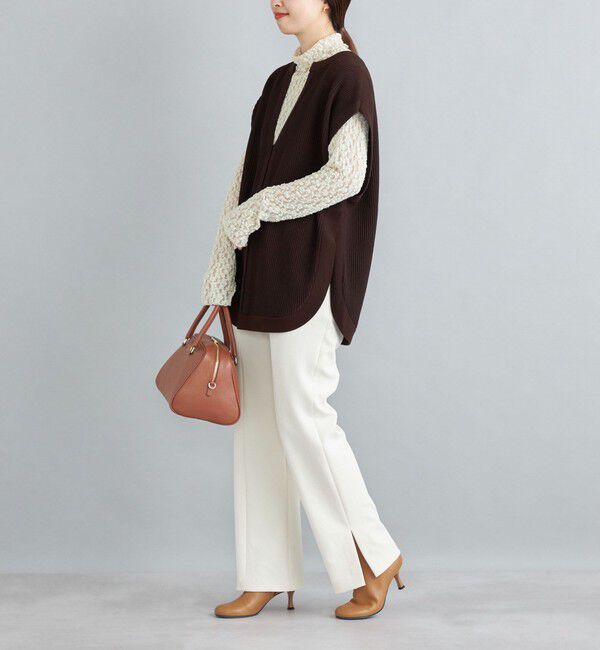 SHIPS for women「〈手洗い可能〉裾ラウンドVネックベスト◇」|ベスト・ジレ|