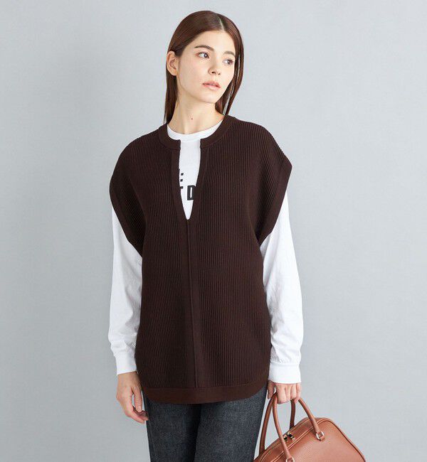 SHIPS for women「〈手洗い可能〉裾ラウンドVネックベスト◇」|ベスト・ジレ|