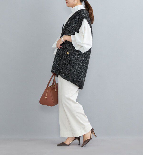 SHIPS for women「〈手洗い可能〉ツイード金ボタンニットベスト◇」|ベスト・ジレ|