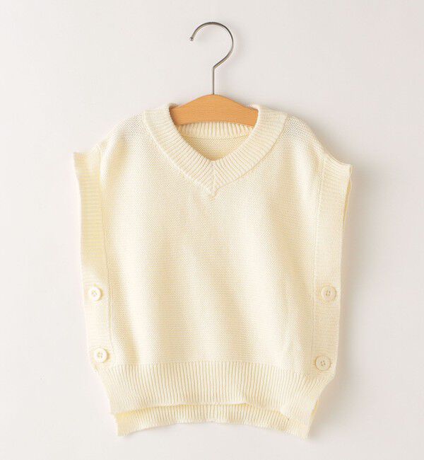 SHIPS KIDS「SHIPS KIDS:100～140cm /〈手洗い可能〉サイド ボタン ニット ベスト」|ベスト・ジレ|