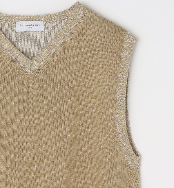SHIPS「【SHIPS別注】Rencontrant: リネン Vネック ニットベスト」|ベスト・ジレ|