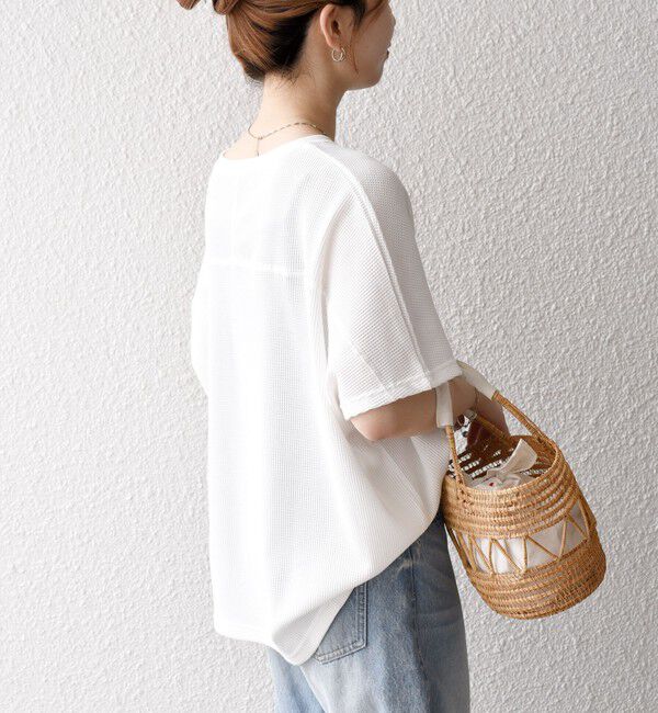 SHIPS any「【WEB限定】SHIPS any:〈洗濯機可能〉ワッフル ワイド TEE」|Tシャツ・カットソー|