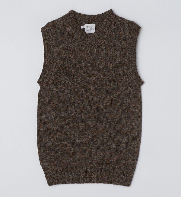 SHIPS「【SHIPS別注】knitbrary: アルパカ Vネック ニットベスト」|ベスト・ジレ|ライトカーキ