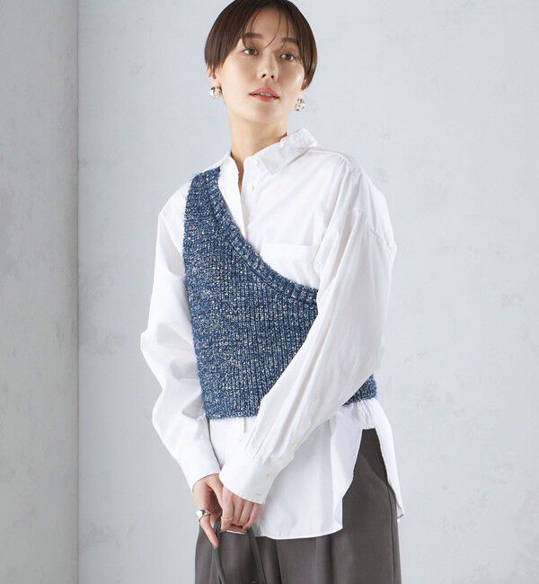 SHIPS for women「〈手洗い可能〉カールヤーン スパンコール ワンショルダー 24SS ◇」|ベスト・ジレ|