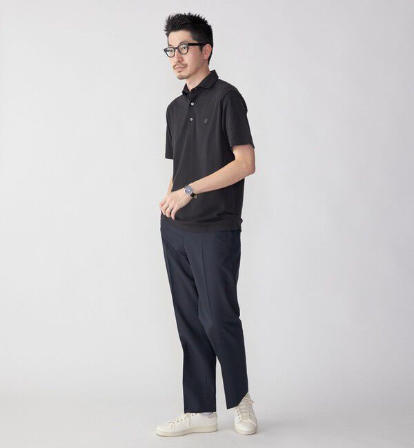 SHIPS「【WEB限定】SHIPS:〈吸水速乾〉ドライピケ ワンポイント ロゴ ワイドカラー ポロシャツ」|ポロシャツ|