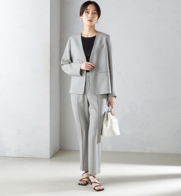 SHIPS for women「〈接触冷感/手洗い可能〉トリアセテート混 ノーラペル ジャケット（セットアップ対応）◇」|その他|