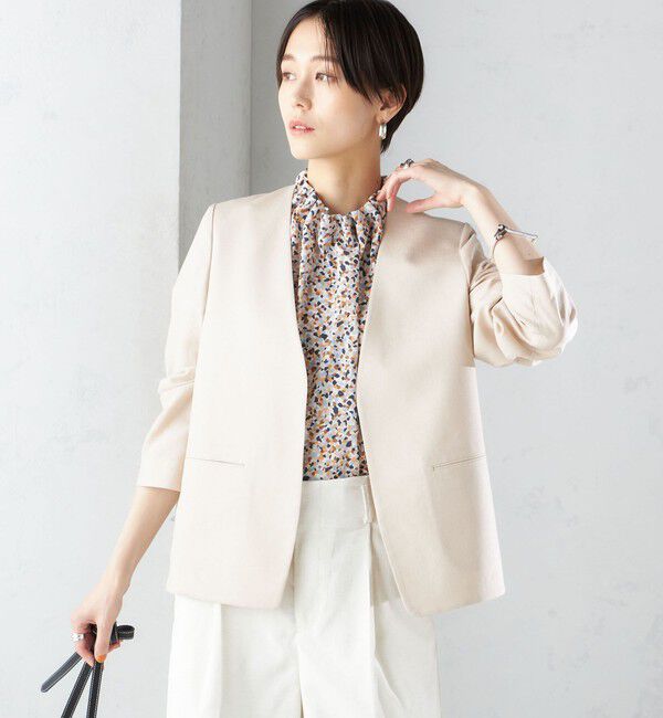 SHIPS for women「〈接触冷感/手洗い可能〉トリアセテート混 ノーラペル ジャケット（セットアップ対応）◇」|その他|