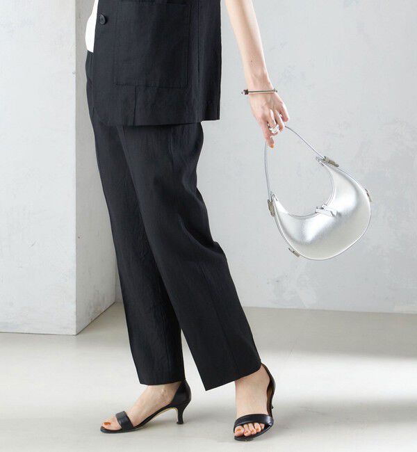 SHIPS for women「〈手洗い可能〉コットン リネン イージー テーパード パンツ」|その他|ブラック