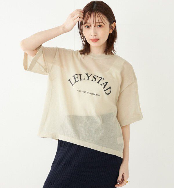 SHIPS Colors 「SHIPS Colors:〈手洗い可能〉シアー ロゴ ニット TEE」|ニット・セーター|