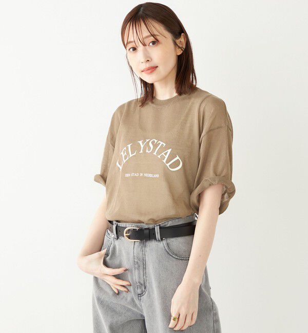 SHIPS Colors 「SHIPS Colors:〈手洗い可能〉シアー ロゴ ニット TEE」|ニット・セーター|