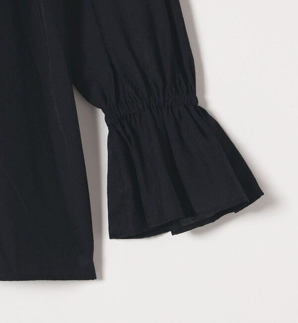 SHIPS any「SHIPS any:〈手洗い可能〉ヴィンテージサテン フリル ギャザー シャツ ブラウス」|シャツ・ブラウス|