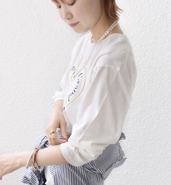 SHIPS for women「【WEB限定】バリエーション ロゴ プリント ロングスリーブ TEE」|Tシャツ・カットソー|