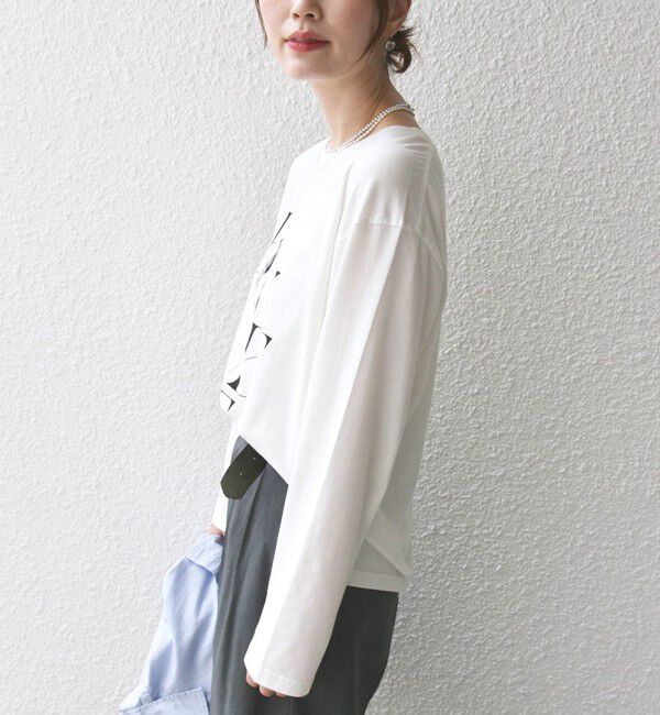 SHIPS for women「【WEB限定】バリエーション ロゴ プリント ロングスリーブ TEE」|Tシャツ・カットソー|