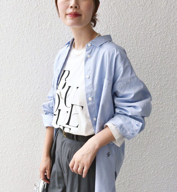 SHIPS for women「【WEB限定】バリエーション ロゴ プリント ロングスリーブ TEE」|Tシャツ・カットソー|