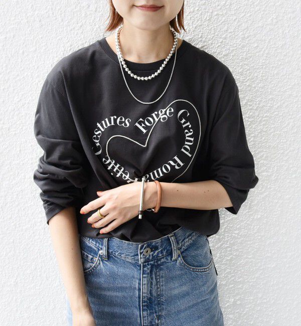 SHIPS for women「【WEB限定】バリエーション ロゴ プリント ロングスリーブ TEE」|Tシャツ・カットソー|