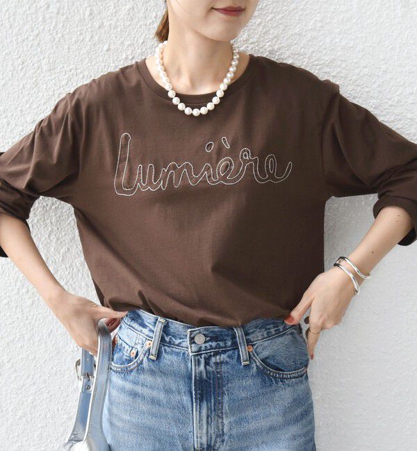 SHIPS for women「【WEB限定】バリエーション ロゴ プリント ロングスリーブ TEE」|Tシャツ・カットソー|