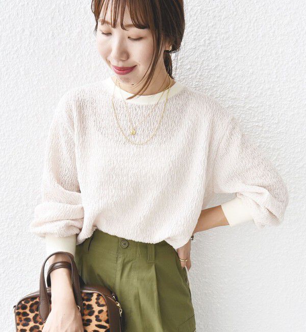 SHIPS for women「【WEB限定】〈手洗い可能〉ランダムブルーゼ ロングスリーブ プルオーバー」|プルオーバー|