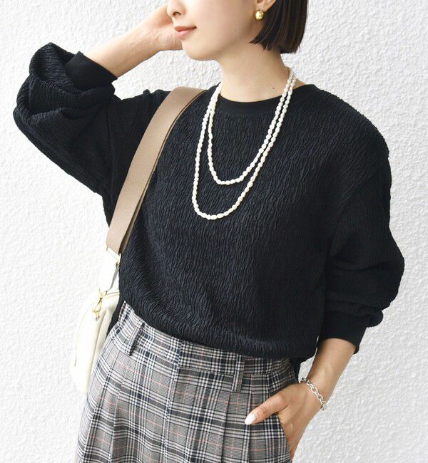 SHIPS for women「【WEB限定】〈手洗い可能〉ランダムブルーゼ ロングスリーブ プルオーバー」|プルオーバー|