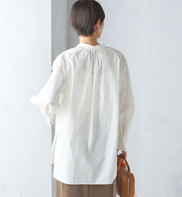 SHIPS for women「〈手洗い可能〉コットン ギャザー チュニック ブラウス」|シャツ・ブラウス|