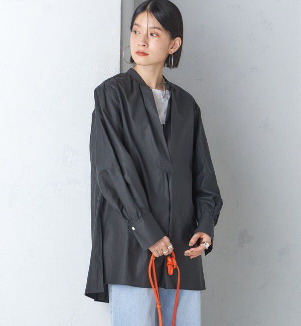 SHIPS for women「〈手洗い可能〉コットン ギャザー チュニック ブラウス」|シャツ・ブラウス|