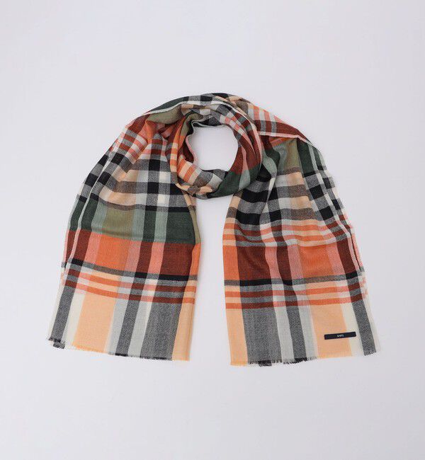 SHIPS「Qadri: INDIA WOOL/SILK STOLE」|ストール|オレンジ