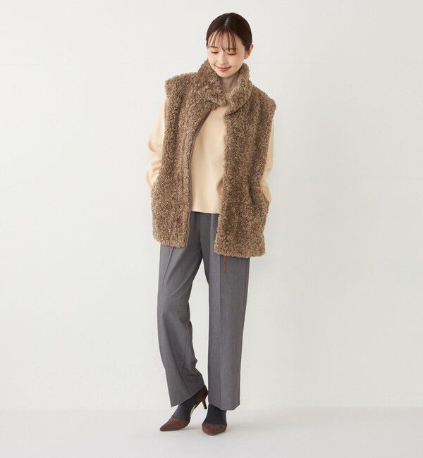 SHIPS Colors 「SHIPS Colors: カーリー ボア スタンドカラー ベスト」|ベスト・ジレ|