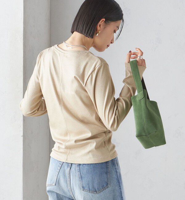 SHIPS for women「〈洗濯機可能〉シャイニー ストレッチ クルーネック カットソー」|Tシャツ・カットソー|