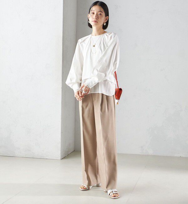 SHIPS for women「〈手洗い可能〉シアー コンビ タック プルオーバー」|Tシャツ・カットソー|