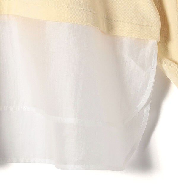 SHIPS for women「〈手洗い可能〉シアー コンビ タック プルオーバー」|Tシャツ・カットソー|